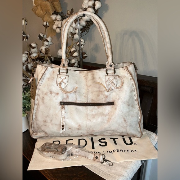 NWT Bed Stu Leather Rockaway Shoulder Crossbody Bag Tote Nectar Lux MSPR $345 - Picture 2 of 15